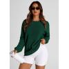 imagePRETTYGARDEN Womens Oversized Sweatshirt Ribbed Corduroy Crewneck Long Sleeve Loose Fit Casual Going Out Pullover TopsDark Green