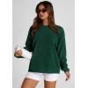 imagePRETTYGARDEN Womens Oversized Sweatshirt Ribbed Corduroy Crewneck Long Sleeve Loose Fit Casual Going Out Pullover TopsDark Green