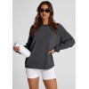 imagePRETTYGARDEN Womens Oversized Sweatshirt Ribbed Corduroy Crewneck Long Sleeve Loose Fit Casual Going Out Pullover TopsDark Grey