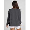 imagePRETTYGARDEN Womens Oversized Sweatshirt Ribbed Corduroy Crewneck Long Sleeve Loose Fit Casual Going Out Pullover TopsDark Grey