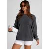 imagePRETTYGARDEN Womens Oversized Sweatshirt Ribbed Corduroy Crewneck Long Sleeve Loose Fit Casual Going Out Pullover TopsDark Grey