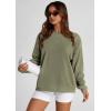 imagePRETTYGARDEN Womens Oversized Sweatshirt Ribbed Corduroy Crewneck Long Sleeve Loose Fit Casual Going Out Pullover TopsGreen