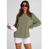 imagePRETTYGARDEN Womens Oversized Sweatshirt Ribbed Corduroy Crewneck Long Sleeve Loose Fit Casual Going Out Pullover TopsGreen