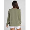 imagePRETTYGARDEN Womens Oversized Sweatshirt Ribbed Corduroy Crewneck Long Sleeve Loose Fit Casual Going Out Pullover TopsGreen