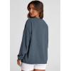 imagePRETTYGARDEN Womens Oversized Sweatshirt Ribbed Corduroy Crewneck Long Sleeve Loose Fit Casual Going Out Pullover TopsGrey Blue