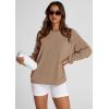 imagePRETTYGARDEN Womens Oversized Sweatshirt Ribbed Corduroy Crewneck Long Sleeve Loose Fit Casual Going Out Pullover TopsKhaki