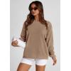 imagePRETTYGARDEN Womens Oversized Sweatshirt Ribbed Corduroy Crewneck Long Sleeve Loose Fit Casual Going Out Pullover TopsKhaki
