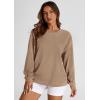 imagePRETTYGARDEN Womens Oversized Sweatshirt Ribbed Corduroy Crewneck Long Sleeve Loose Fit Casual Going Out Pullover TopsKhaki