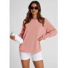 imagePRETTYGARDEN Womens Oversized Sweatshirt Ribbed Corduroy Crewneck Long Sleeve Loose Fit Casual Going Out Pullover TopsPink