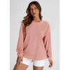 imagePRETTYGARDEN Womens Oversized Sweatshirt Ribbed Corduroy Crewneck Long Sleeve Loose Fit Casual Going Out Pullover TopsPink