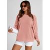 imagePRETTYGARDEN Womens Oversized Sweatshirt Ribbed Corduroy Crewneck Long Sleeve Loose Fit Casual Going Out Pullover TopsPink