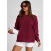 imagePRETTYGARDEN Womens Oversized Sweatshirt Ribbed Corduroy Crewneck Long Sleeve Loose Fit Casual Going Out Pullover TopsWine Red