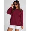 imagePRETTYGARDEN Womens Oversized Sweatshirt Ribbed Corduroy Crewneck Long Sleeve Loose Fit Casual Going Out Pullover TopsWine Red