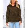 imagePRETTYGARDEN Womens Winter Quilted Sweatshirt Casual Quarter Zip Collared Long Sleeve V Neck Pullover TopsArmy Green