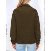imagePRETTYGARDEN Womens Winter Quilted Sweatshirt Casual Quarter Zip Collared Long Sleeve V Neck Pullover TopsArmy Green