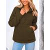 imagePRETTYGARDEN Womens Winter Quilted Sweatshirt Casual Quarter Zip Collared Long Sleeve V Neck Pullover TopsArmy Green