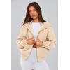 imagePRETTYGARDEN Womens Zip Up Hoodie Sweatshirt Y2K Fall Fashion Clothes Long Sleeve Loose Fit Pockets Casual Trendy JacketApricot