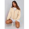 imagePRETTYGARDEN Womens Zip Up Hoodie Sweatshirt Y2K Fall Fashion Clothes Long Sleeve Loose Fit Pockets Casual Trendy JacketApricot