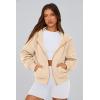 imagePRETTYGARDEN Womens Zip Up Hoodie Sweatshirt Y2K Fall Fashion Clothes Long Sleeve Loose Fit Pockets Casual Trendy JacketApricot