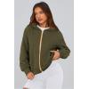 imagePRETTYGARDEN Womens Zip Up Hoodie Sweatshirt Y2K Fall Fashion Clothes Long Sleeve Loose Fit Pockets Casual Trendy JacketArmy Green