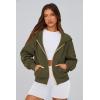 imagePRETTYGARDEN Womens Zip Up Hoodie Sweatshirt Y2K Fall Fashion Clothes Long Sleeve Loose Fit Pockets Casual Trendy JacketArmy Green