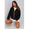 imagePRETTYGARDEN Womens Zip Up Hoodie Sweatshirt Y2K Fall Fashion Clothes Long Sleeve Loose Fit Pockets Casual Trendy JacketBlack