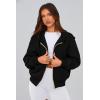 imagePRETTYGARDEN Womens Zip Up Hoodie Sweatshirt Y2K Fall Fashion Clothes Long Sleeve Loose Fit Pockets Casual Trendy JacketBlack