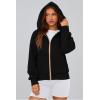 imagePRETTYGARDEN Womens Zip Up Hoodie Sweatshirt Y2K Fall Fashion Clothes Long Sleeve Loose Fit Pockets Casual Trendy JacketBlack