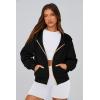 imagePRETTYGARDEN Womens Zip Up Hoodie Sweatshirt Y2K Fall Fashion Clothes Long Sleeve Loose Fit Pockets Casual Trendy JacketBlack