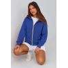 imagePRETTYGARDEN Womens Zip Up Hoodie Sweatshirt Y2K Fall Fashion Clothes Long Sleeve Loose Fit Pockets Casual Trendy JacketBright Blue