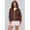 imagePRETTYGARDEN Womens Zip Up Hoodie Sweatshirt Y2K Fall Fashion Clothes Long Sleeve Loose Fit Pockets Casual Trendy JacketBrown Coffee