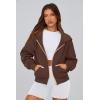 imagePRETTYGARDEN Womens Zip Up Hoodie Sweatshirt Y2K Fall Fashion Clothes Long Sleeve Loose Fit Pockets Casual Trendy JacketBrown Coffee