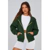 imagePRETTYGARDEN Womens Zip Up Hoodie Sweatshirt Y2K Fall Fashion Clothes Long Sleeve Loose Fit Pockets Casual Trendy JacketDark Green