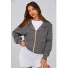 imagePRETTYGARDEN Womens Zip Up Hoodie Sweatshirt Y2K Fall Fashion Clothes Long Sleeve Loose Fit Pockets Casual Trendy JacketDark Grey