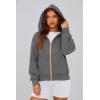 imagePRETTYGARDEN Womens Zip Up Hoodie Sweatshirt Y2K Fall Fashion Clothes Long Sleeve Loose Fit Pockets Casual Trendy JacketDark Grey