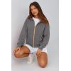 imagePRETTYGARDEN Womens Zip Up Hoodie Sweatshirt Y2K Fall Fashion Clothes Long Sleeve Loose Fit Pockets Casual Trendy JacketDark Grey