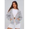 imagePRETTYGARDEN Womens Zip Up Hoodie Sweatshirt Y2K Fall Fashion Clothes Long Sleeve Loose Fit Pockets Casual Trendy JacketGrey