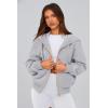 imagePRETTYGARDEN Womens Zip Up Hoodie Sweatshirt Y2K Fall Fashion Clothes Long Sleeve Loose Fit Pockets Casual Trendy JacketGrey