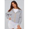 imagePRETTYGARDEN Womens Zip Up Hoodie Sweatshirt Y2K Fall Fashion Clothes Long Sleeve Loose Fit Pockets Casual Trendy JacketGrey