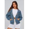 imagePRETTYGARDEN Womens Zip Up Hoodie Sweatshirt Y2K Fall Fashion Clothes Long Sleeve Loose Fit Pockets Casual Trendy JacketGrey Blue