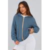 imagePRETTYGARDEN Womens Zip Up Hoodie Sweatshirt Y2K Fall Fashion Clothes Long Sleeve Loose Fit Pockets Casual Trendy JacketGrey Blue