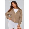 imagePRETTYGARDEN Womens Zip Up Hoodie Sweatshirt Y2K Fall Fashion Clothes Long Sleeve Loose Fit Pockets Casual Trendy JacketGrey Khaki