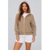 imagePRETTYGARDEN Womens Zip Up Hoodie Sweatshirt Y2K Fall Fashion Clothes Long Sleeve Loose Fit Pockets Casual Trendy JacketGrey Khaki