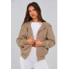 imagePRETTYGARDEN Womens Zip Up Hoodie Sweatshirt Y2K Fall Fashion Clothes Long Sleeve Loose Fit Pockets Casual Trendy JacketGrey Khaki