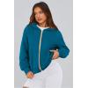 imagePRETTYGARDEN Womens Zip Up Hoodie Sweatshirt Y2K Fall Fashion Clothes Long Sleeve Loose Fit Pockets Casual Trendy JacketLake Blue
