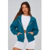 imagePRETTYGARDEN Womens Zip Up Hoodie Sweatshirt Y2K Fall Fashion Clothes Long Sleeve Loose Fit Pockets Casual Trendy JacketLake Blue