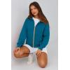 imagePRETTYGARDEN Womens Zip Up Hoodie Sweatshirt Y2K Fall Fashion Clothes Long Sleeve Loose Fit Pockets Casual Trendy JacketLake Blue