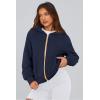 imagePRETTYGARDEN Womens Zip Up Hoodie Sweatshirt Y2K Fall Fashion Clothes Long Sleeve Loose Fit Pockets Casual Trendy JacketNavy