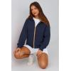imagePRETTYGARDEN Womens Zip Up Hoodie Sweatshirt Y2K Fall Fashion Clothes Long Sleeve Loose Fit Pockets Casual Trendy JacketNavy