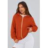 imagePRETTYGARDEN Womens Zip Up Hoodie Sweatshirt Y2K Fall Fashion Clothes Long Sleeve Loose Fit Pockets Casual Trendy JacketOrange